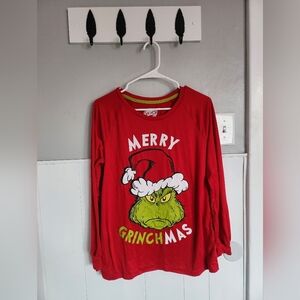 Merry Grinchmas long sleeve tee Size medium 8-10 women's